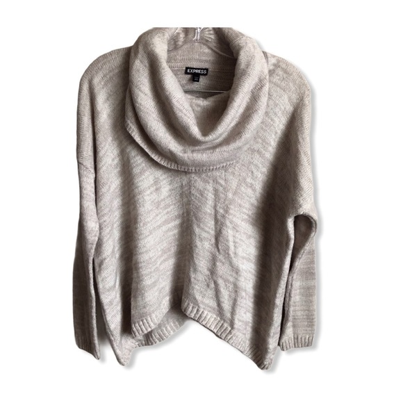 Express Cowl Neck Marled Sweater - Picture 1 of 9